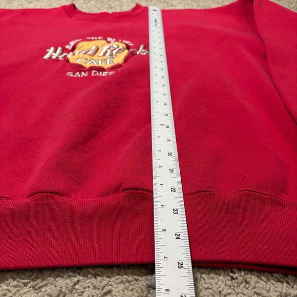 Vintage Hard Rock Cafe San Diego Red Embroidered Crewneck Sweatshirt Mens M/L - Picture 4 of 6